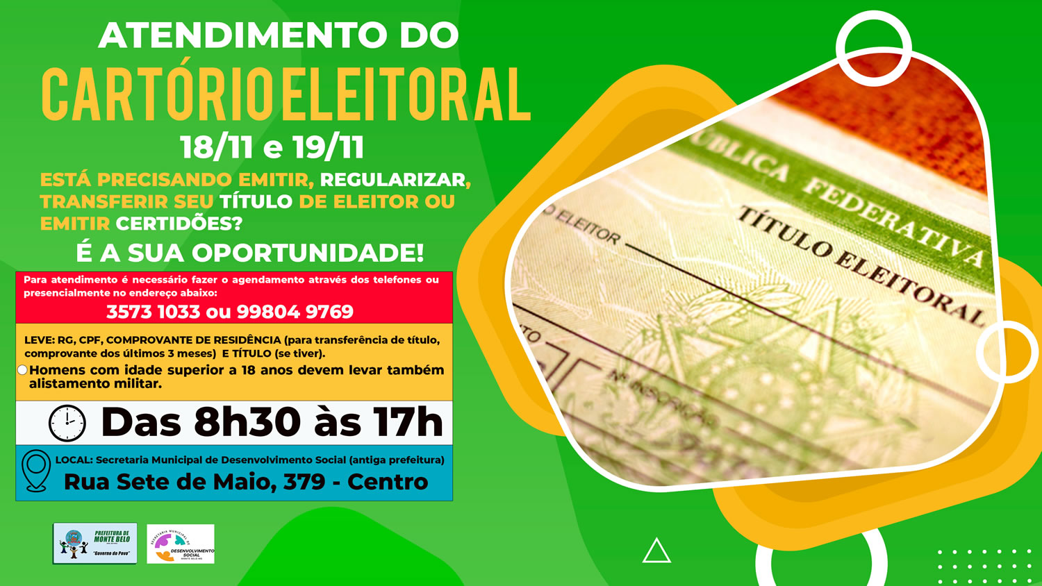 COMUNICADO IMPORTANTE DA JUSTIÇA ELEITORAL - Prefeitura Municipal de Monte  Belo - MG - Prefeitura de Monte Belo - MG